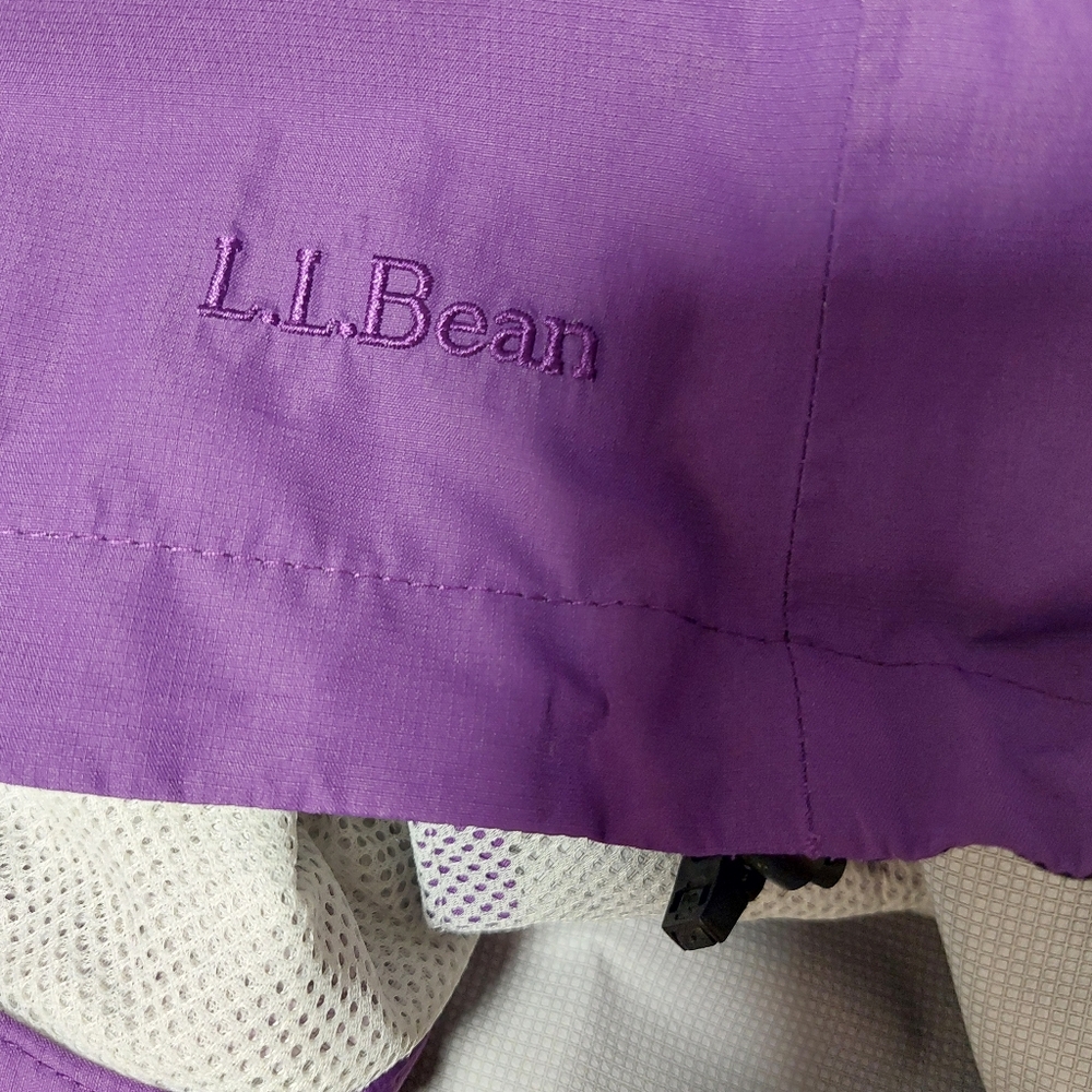 L.L. Bean Purple Hooded Rain Coat - Picture 5 of 6